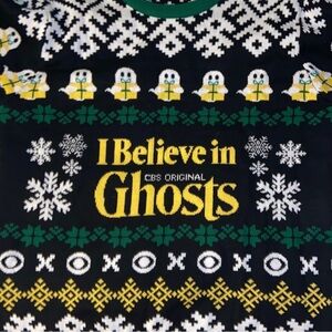 Christmas 🎄 UGLY Sweater "I Believe in Ghosts” 👻 CBS Original Series Size Large